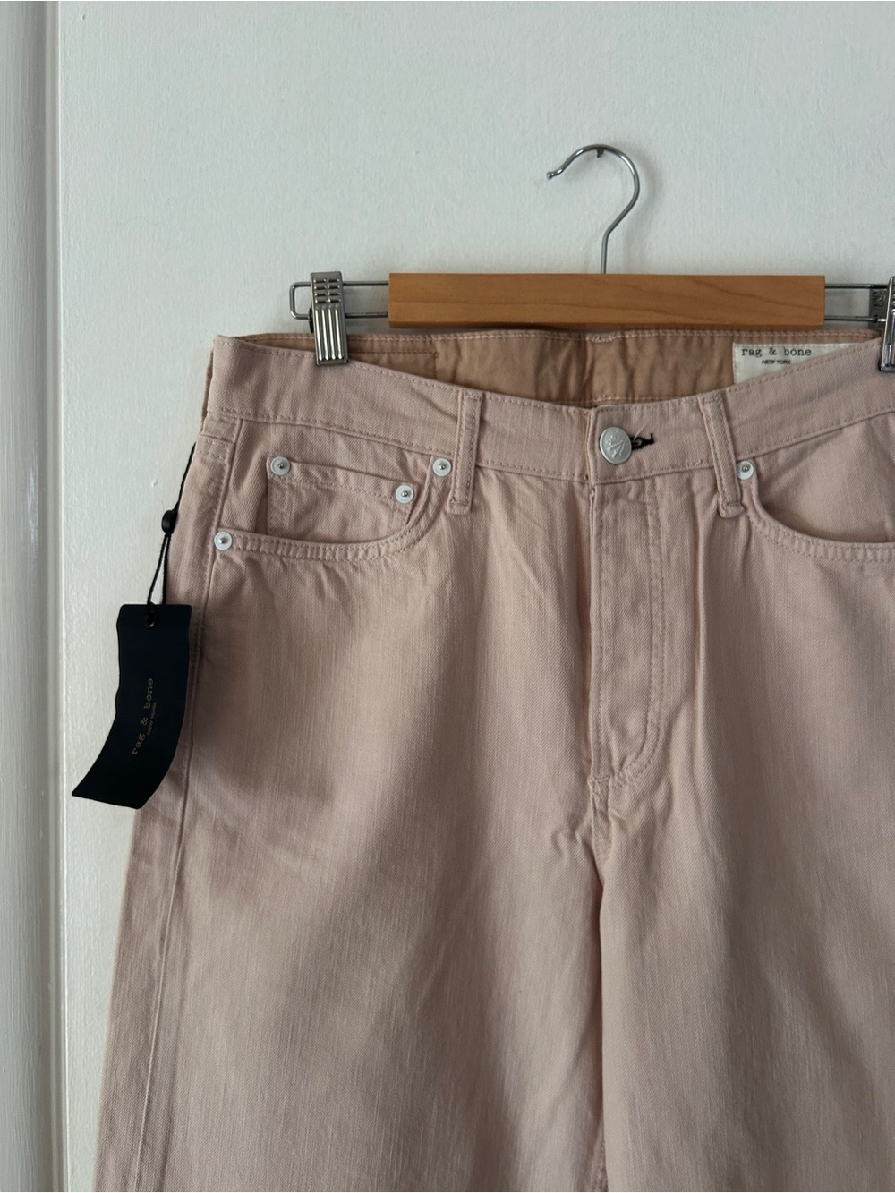 rag & bone Pink Logan Relaxed Wide-Leg Jeans - Picture 2 of 5